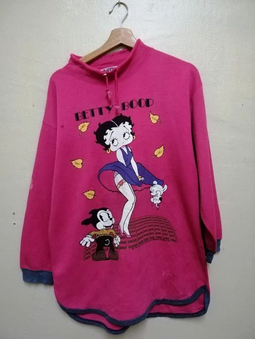 Cartoon Network VINTAGE 80S BETTY BOOP and Felix The Cats SWEATSHIRT B3 Size US L / EU 52-54 / 3 - 8 Thumbnail