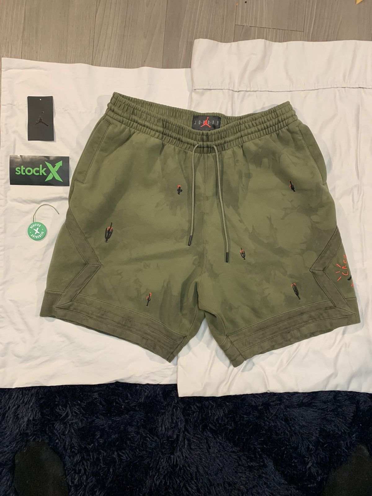 Travis Scott Travis Scott Jordan Washed Suede Shorts | Grailed