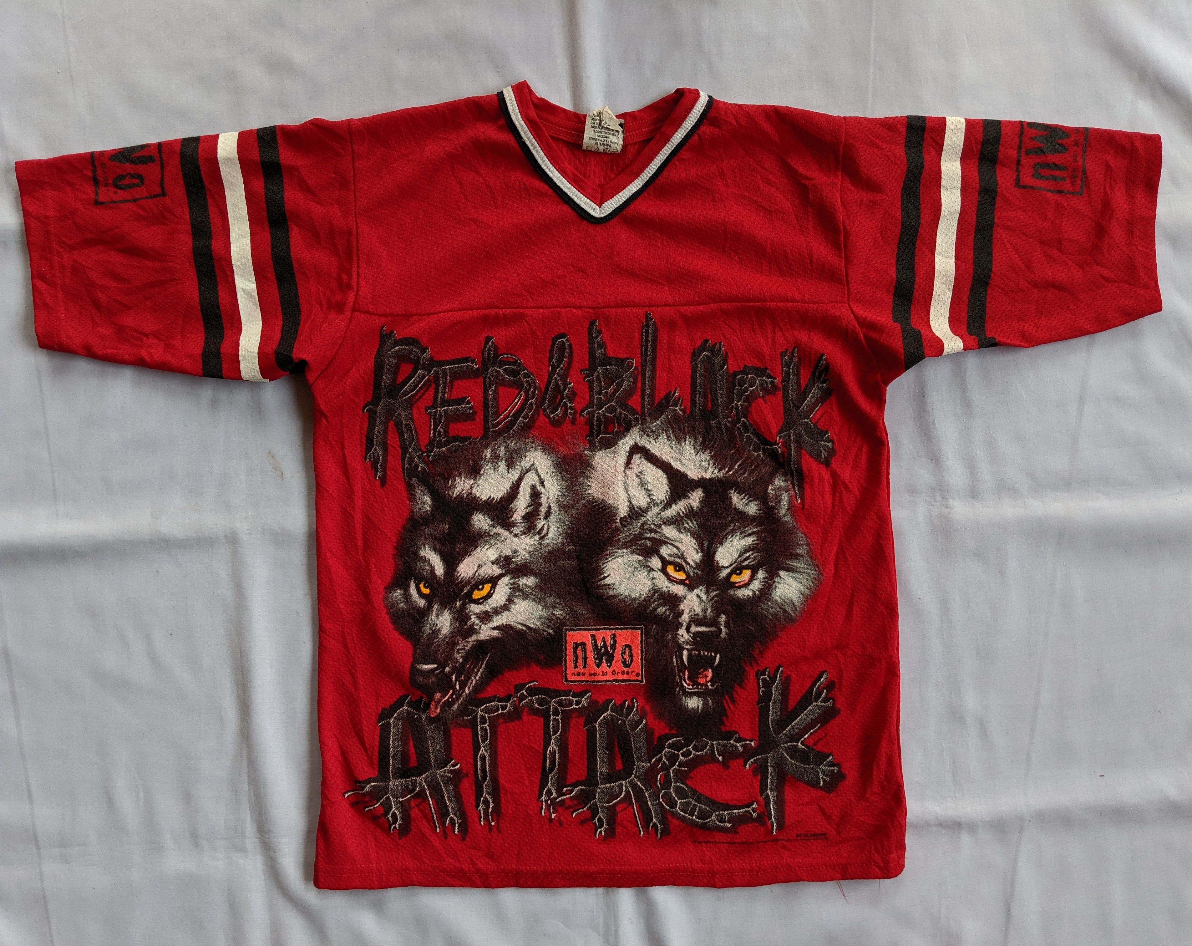Vintage × WCW/nWo Vintage 90s NWO Red&Black Attack wolf print Size US L / EU 52-54 / 3 - 2 Thumbnail