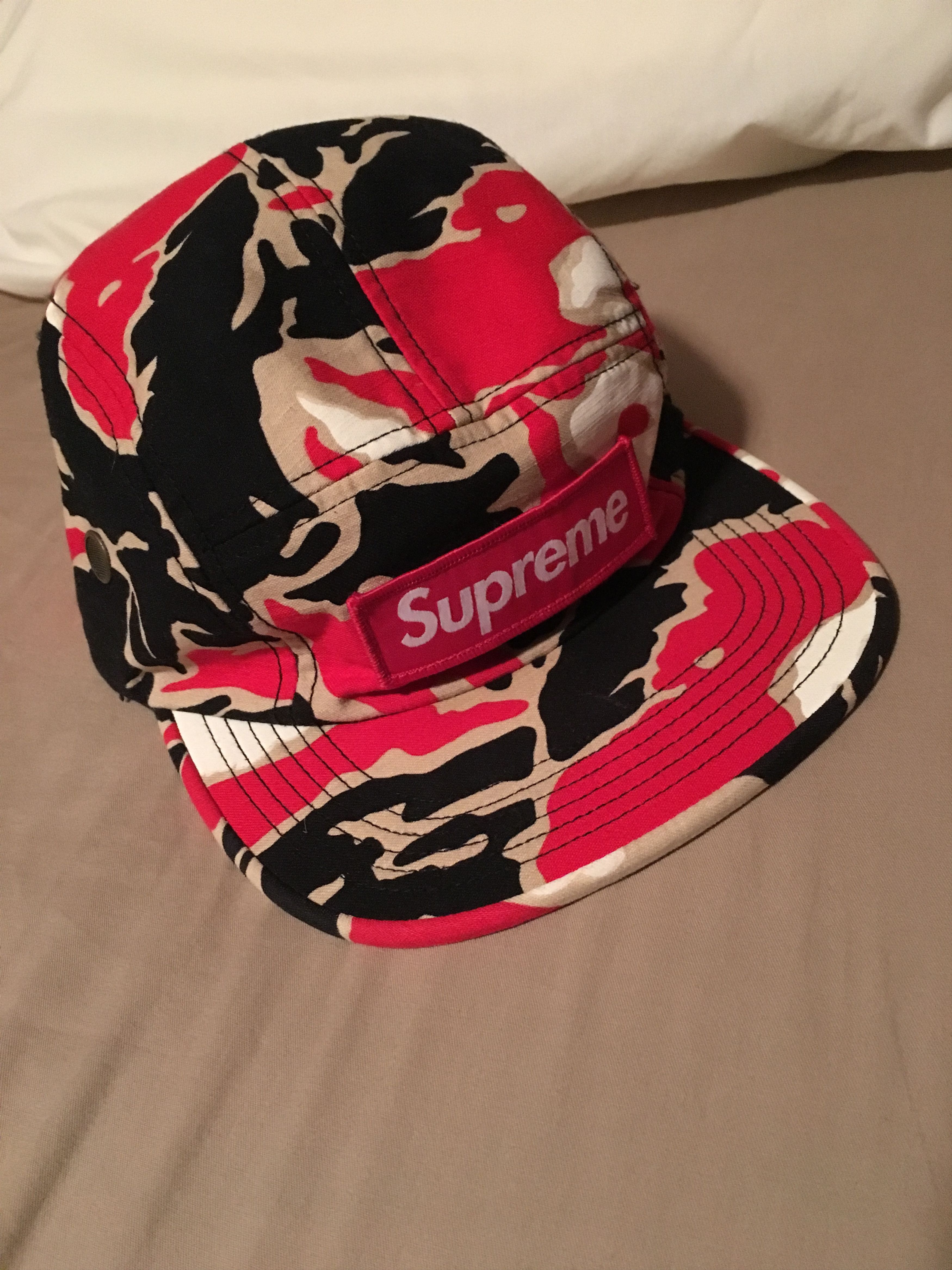 Supreme 2016 Supreme Red Tiger Camo Camp Hat (SS16) | Grailed