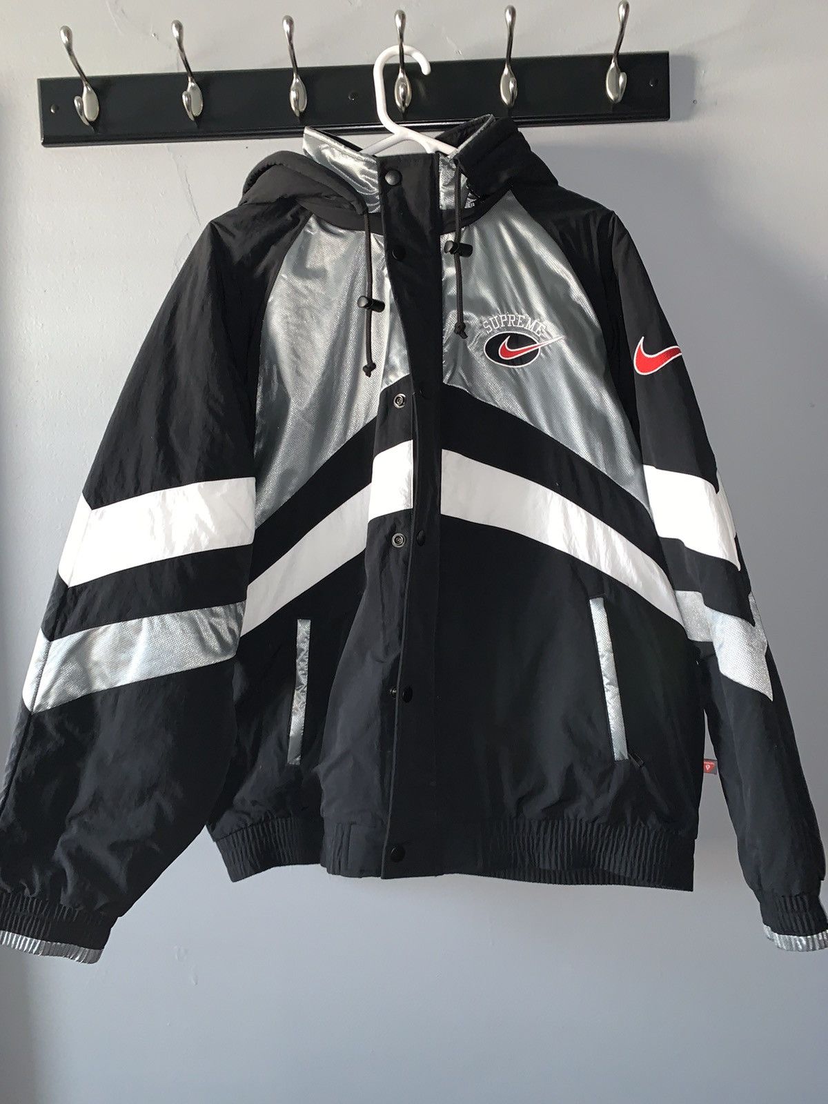 Supreme Supreme Nike Hooded Sport Jacket - Silver | Grailed