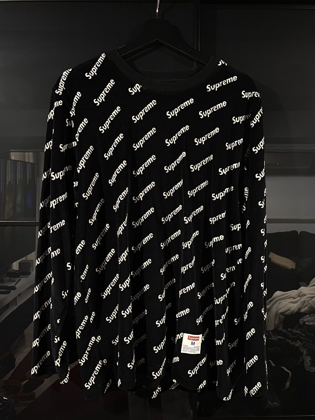 Supreme Velour Diagonal Logo Top | Grailed