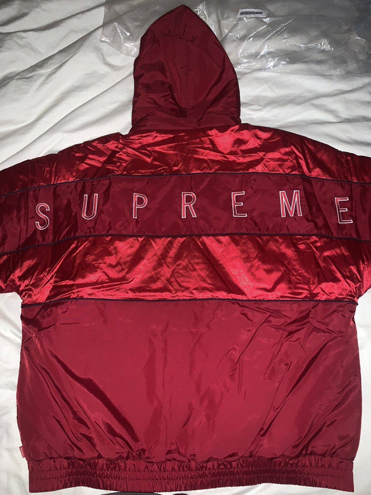 Supreme Sports Piping Puffy Jacket Red