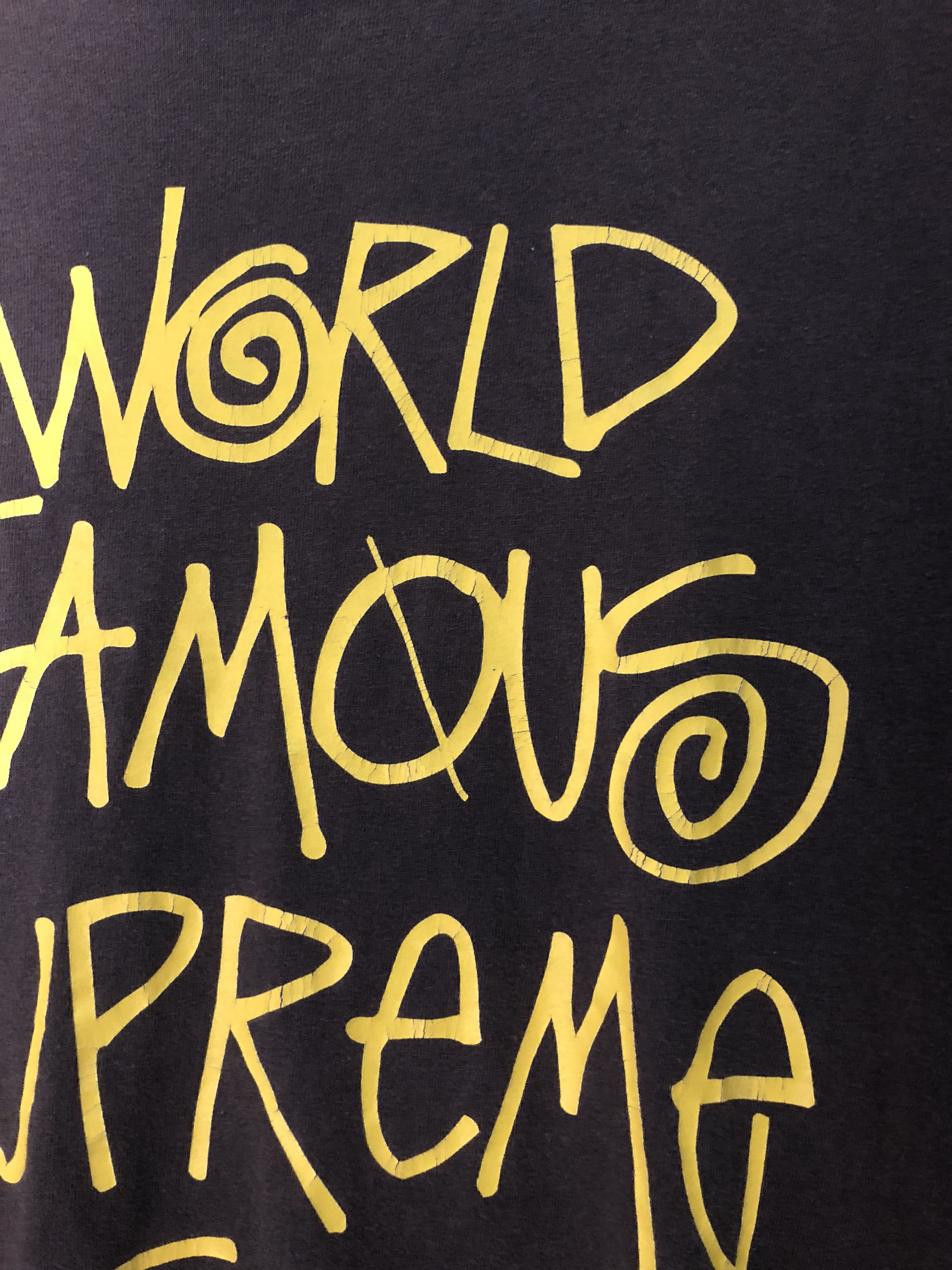 Vintage Supreme Shirt Stussy Size Small Black World Famous Supreme