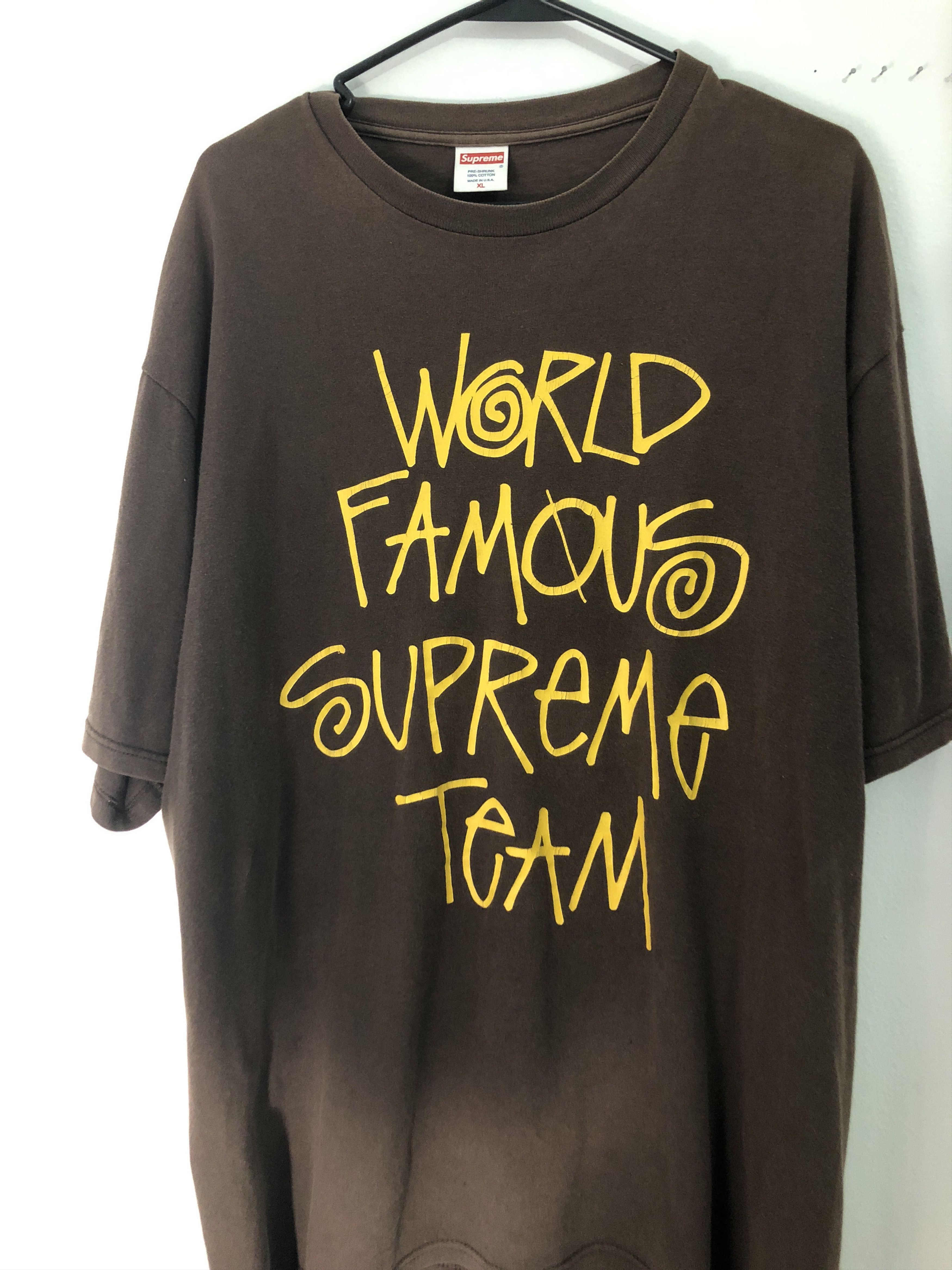 World famous supreme store team t shirt