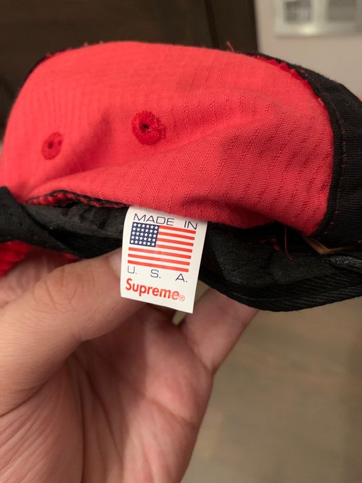 Supreme Waffle Corduroy Camp Cap Red Box Logo | Grailed