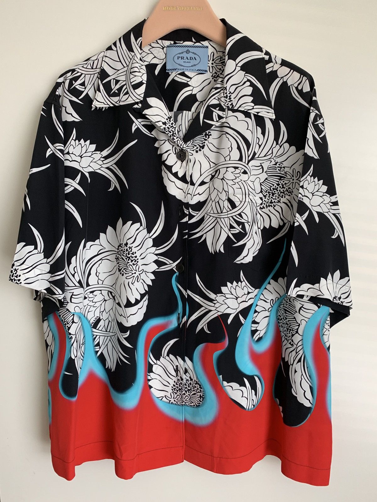 Prada Prada Flame Print Shirt Size US XL / EU 56 / 4 - 1 Thumbnail