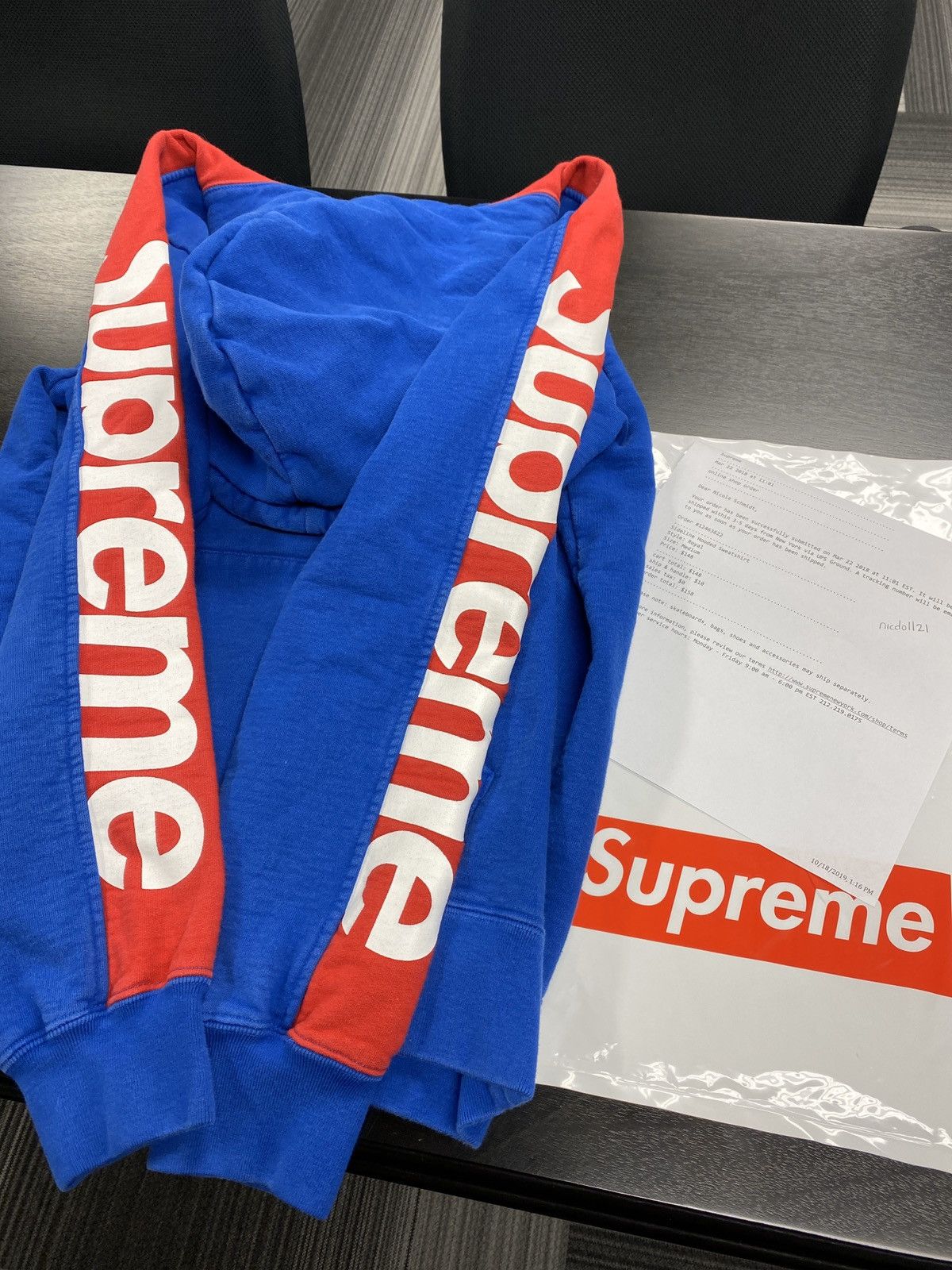 Supreme Sideline Hooded Sweatshirt in Royal size M SS18 | Grailed