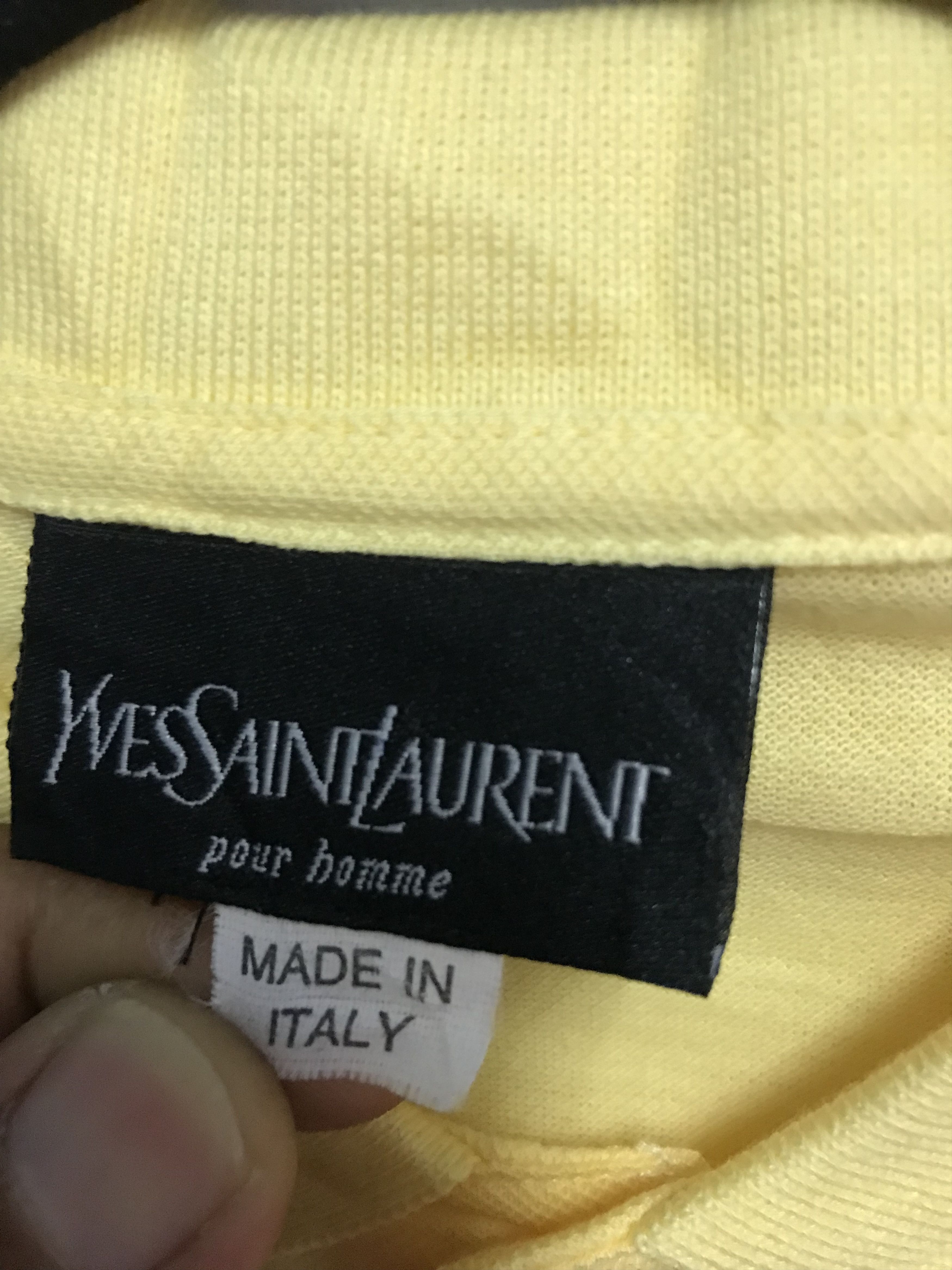 Yves Saint Laurent Vintage YSL Embroidery small Logo Made in Italy Polo shirt Size US XL / EU 56 / 4 - 4 Thumbnail
