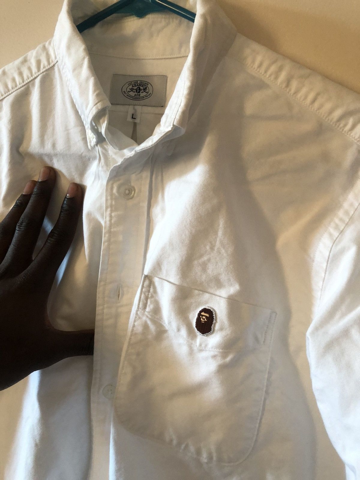 Bape Bape white button up shirt Grailed