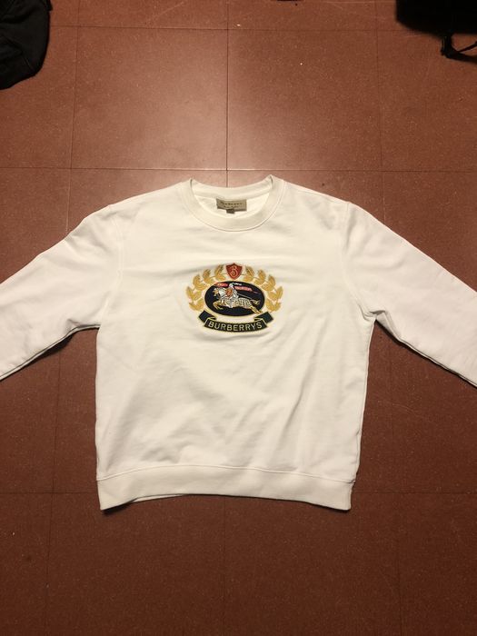 Burberry Prorsum Burberry White Vintage Crest Sweatshirt Grailed