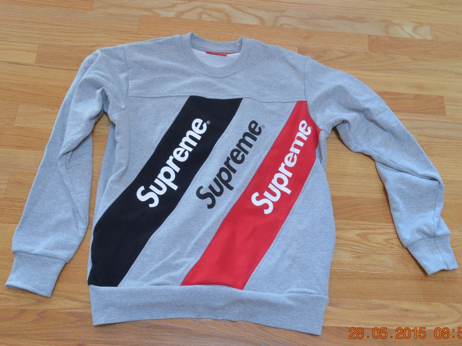 Supreme Grey Athletic Split Crewneck | Grailed