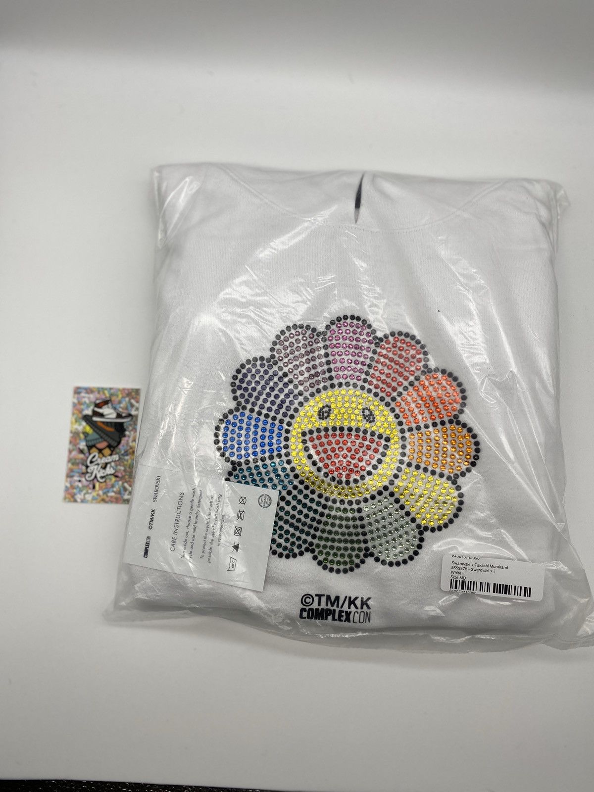 Takashi Murakami Complexcon Swarovski Crystal Flower Hoodie White