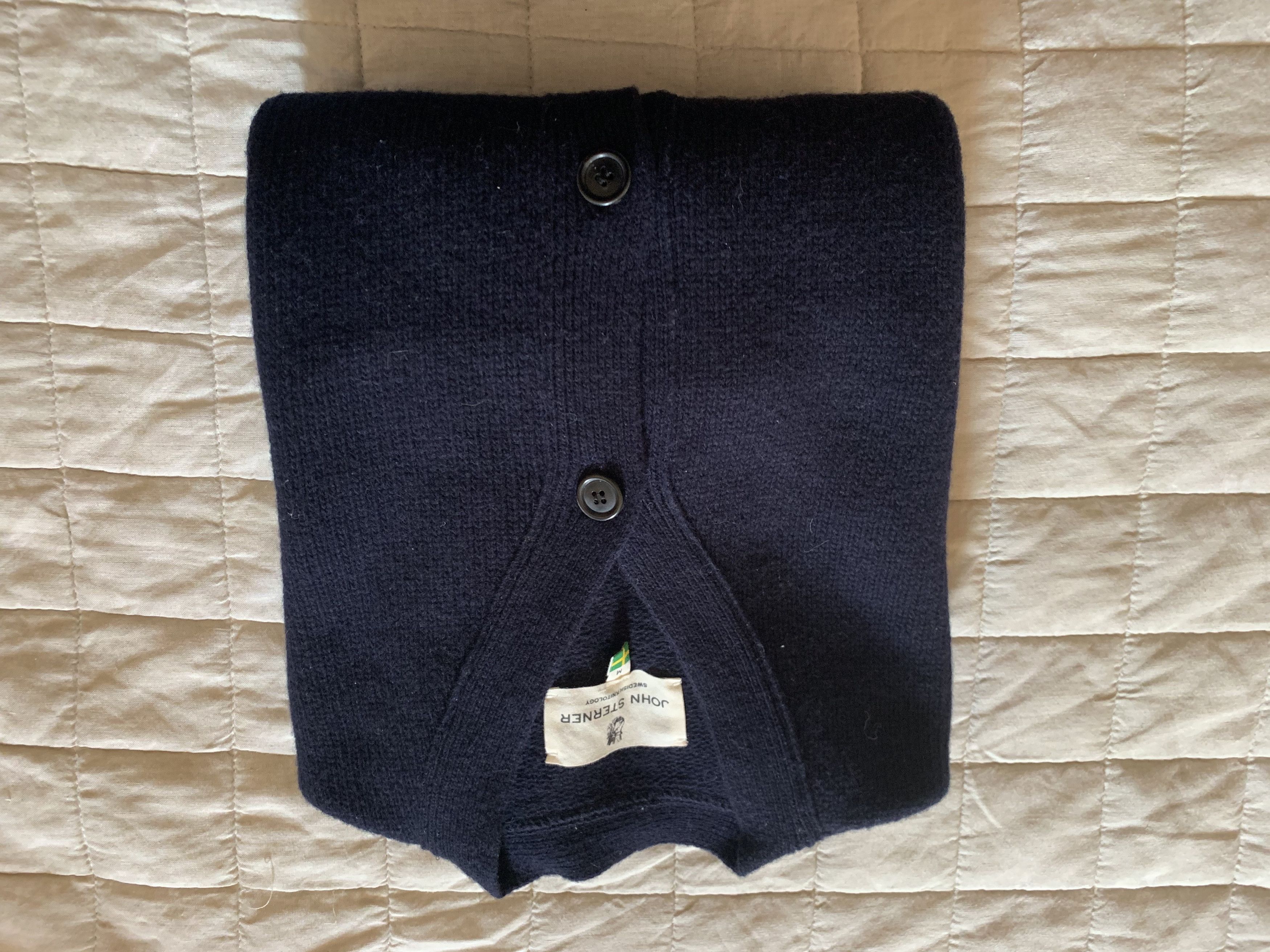 Stutterheim John Sterner Navy Oland Wool Cardigan | Grailed