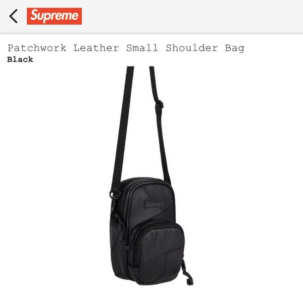 Supreme Supreme Black Leather Patchwork Shoulder Bag | Grailed