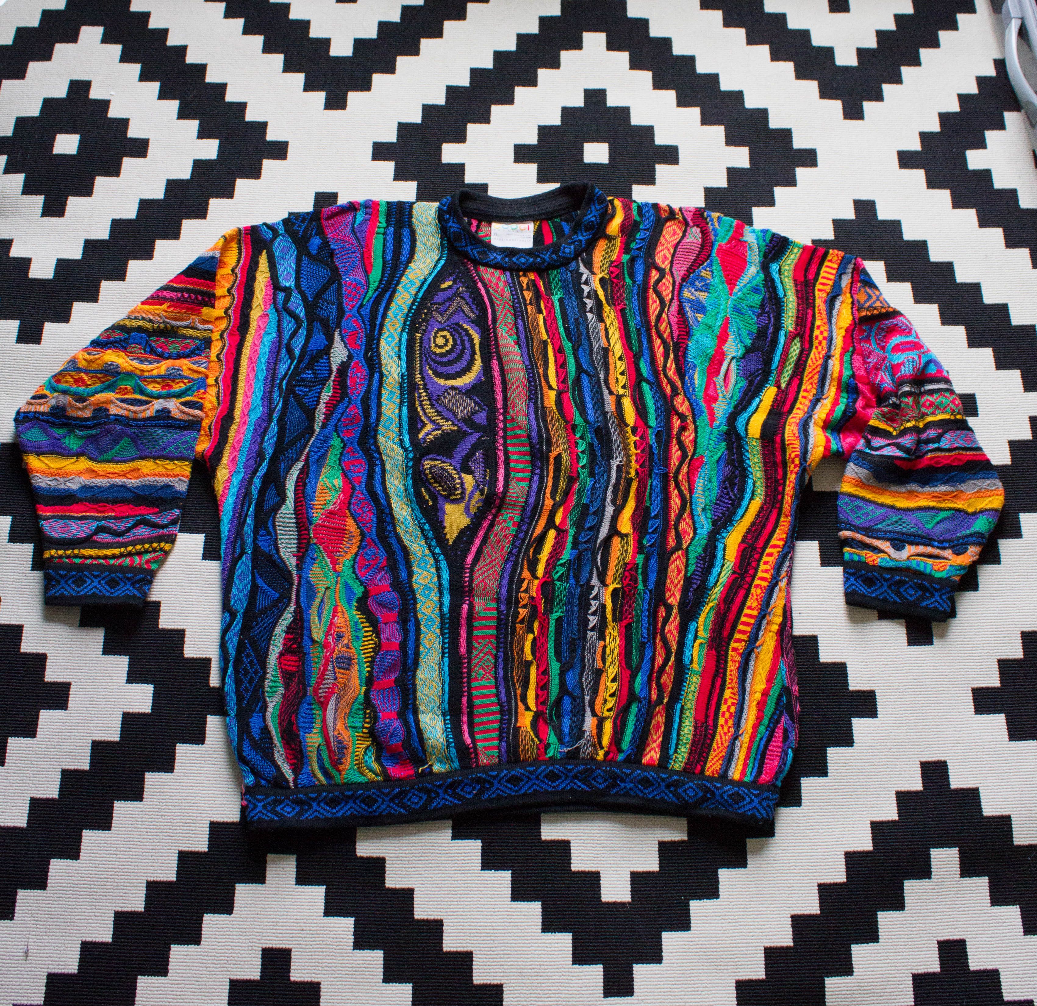 Vintage Vintage Coogi Multicolor Biggie Smalls Sweater Size US XL / EU 56 / 4 - 1 Preview