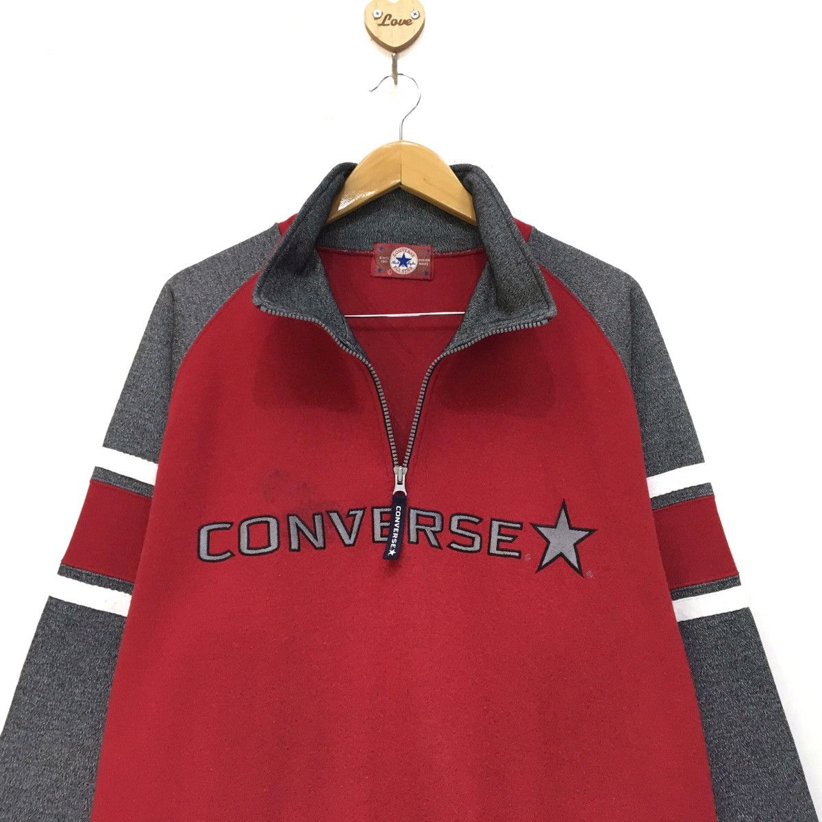 Converse Vintage Converse Half Zipper Sweatshirt Embroidered Logo Size US L / EU 52-54 / 3 - 6 Thumbnail