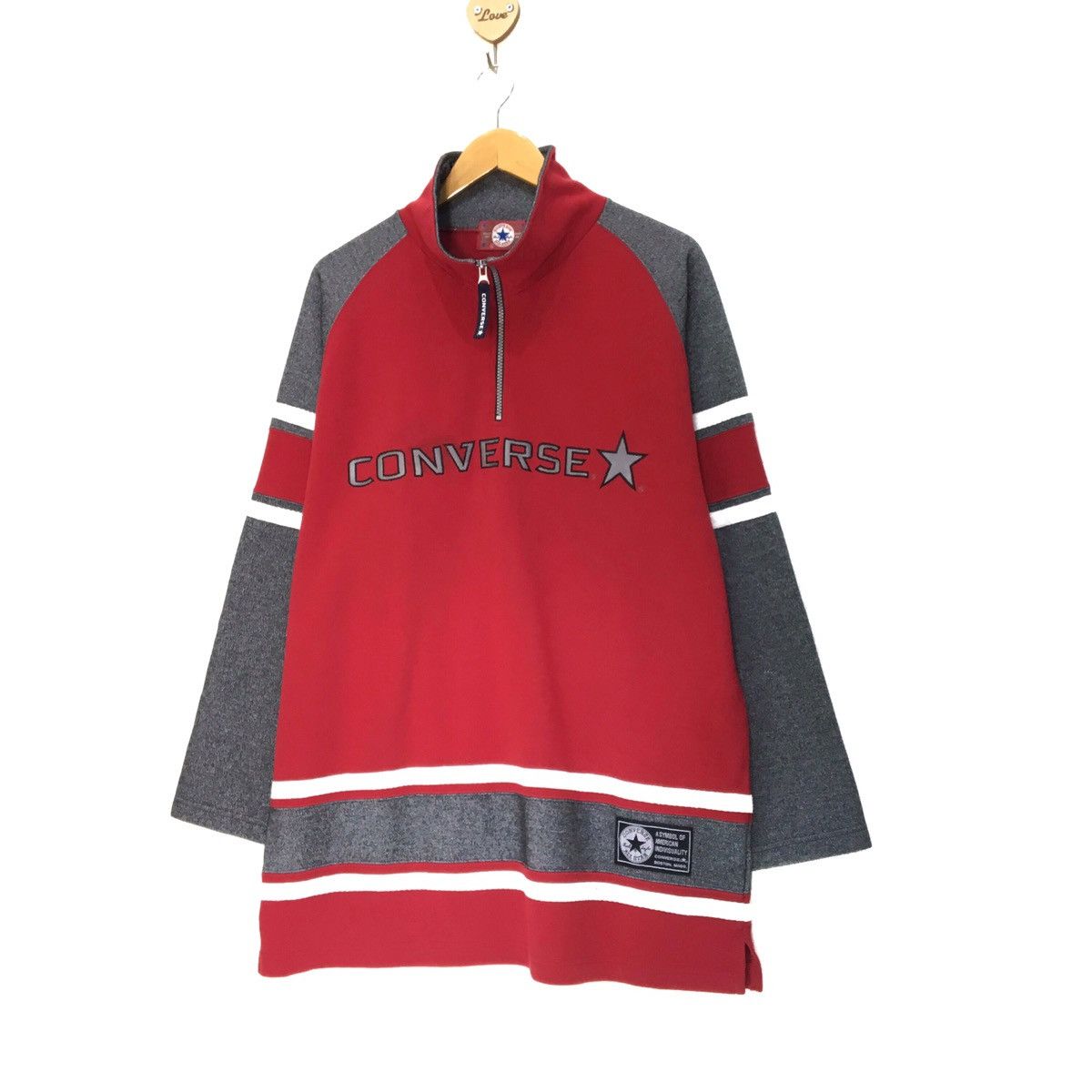 Converse Vintage Converse Half Zipper Sweatshirt Embroidered Logo Size US L / EU 52-54 / 3 - 4 Thumbnail