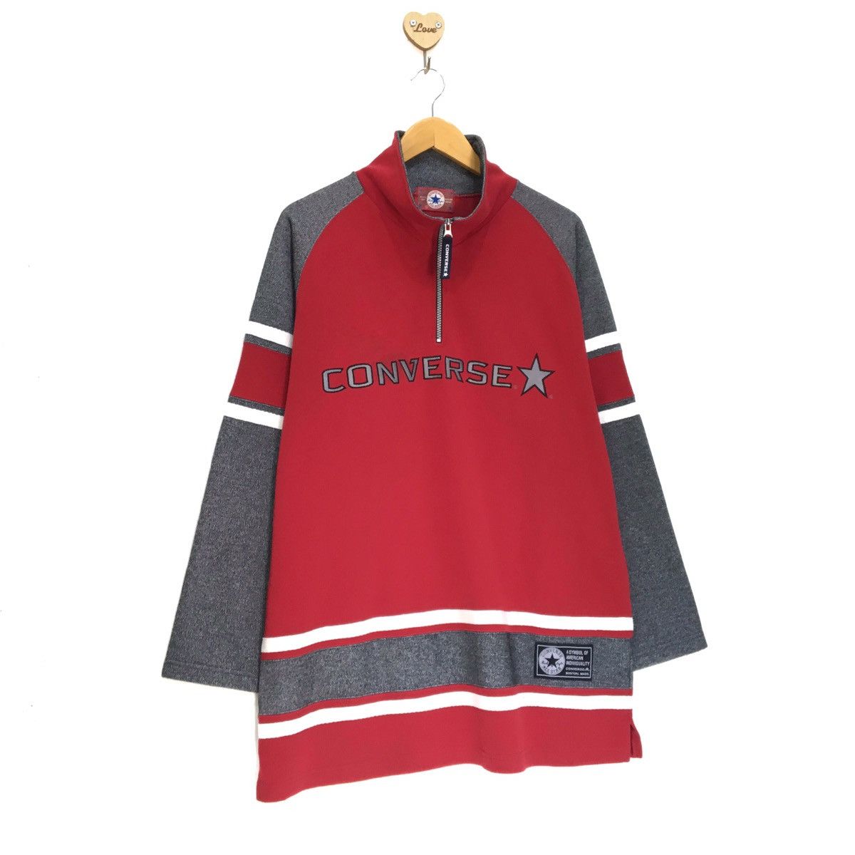 Converse Vintage Converse Half Zipper Sweatshirt Embroidered Logo Size US L / EU 52-54 / 3 - 3 Thumbnail