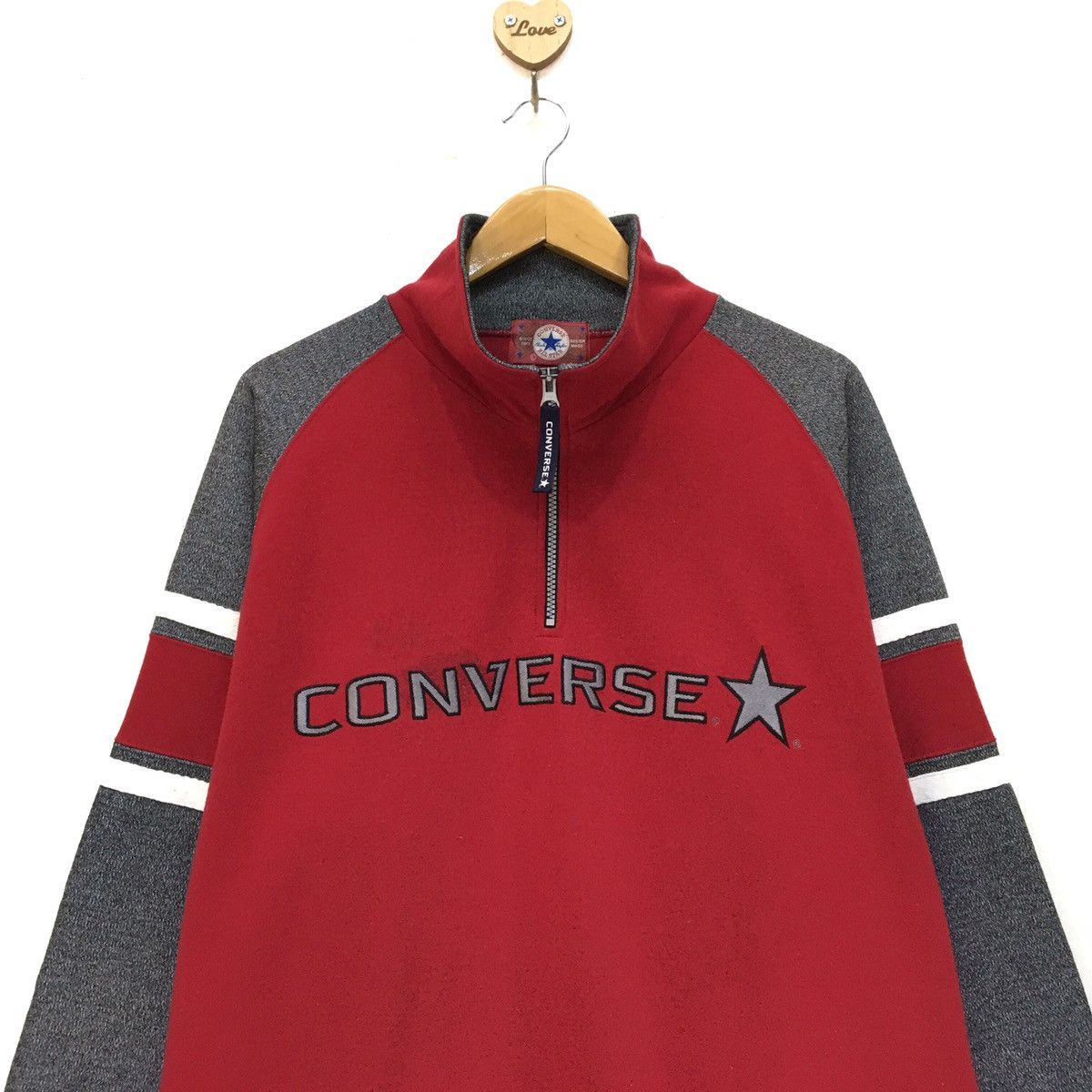 Converse Vintage Converse Half Zipper Sweatshirt Embroidered Logo Size US L / EU 52-54 / 3 - 5 Thumbnail