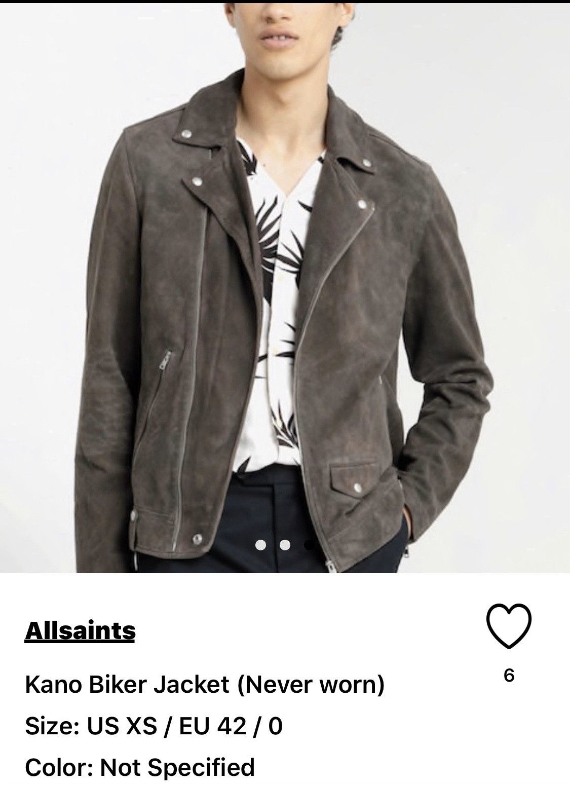 Allsaints AllSaints suede moto Size US S / EU 44-46 / 1 - 3 Thumbnail