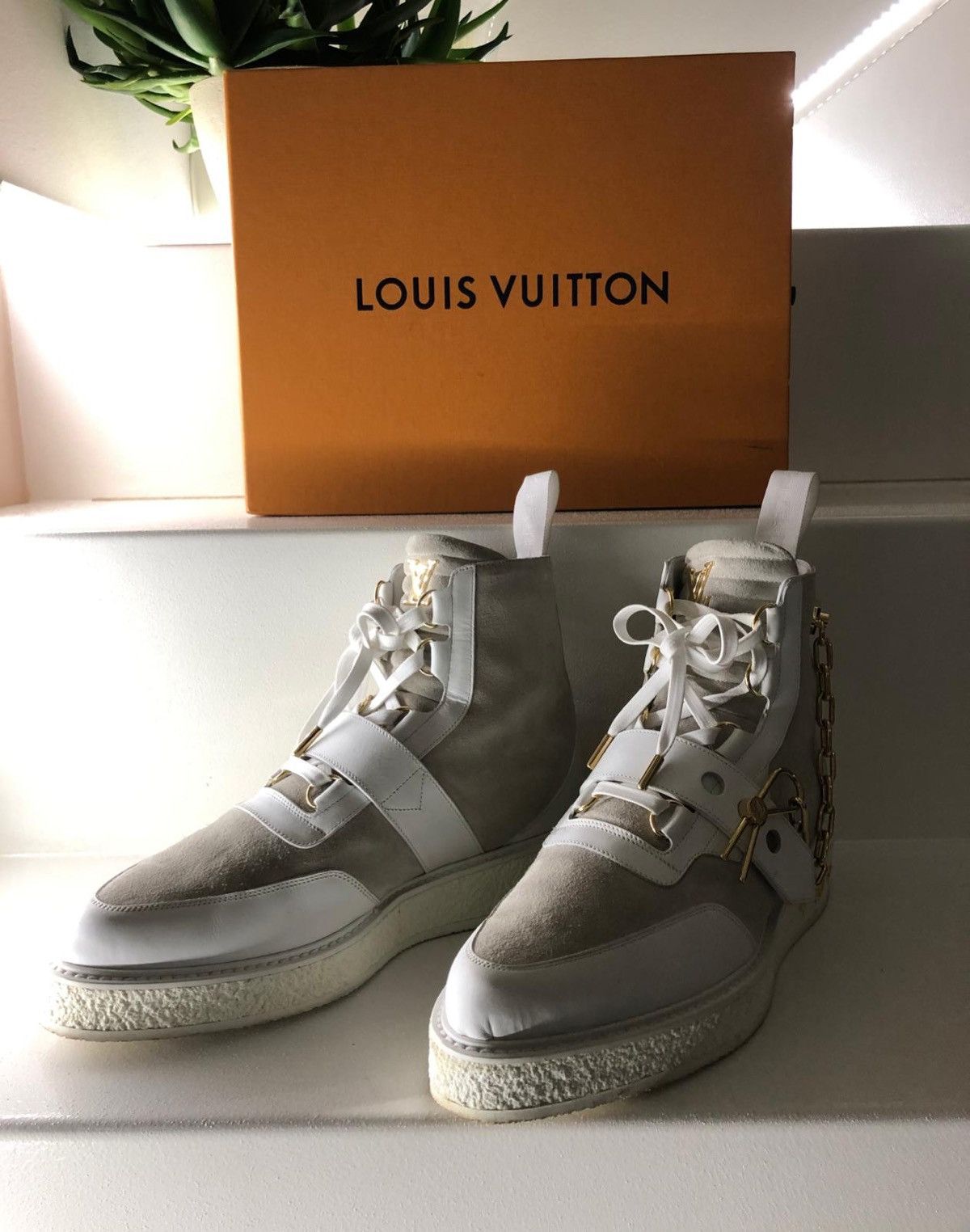 Louis Vuitton LOUIS VUITTON Virgil Abloh Creeper Ankle Boot White Grailed