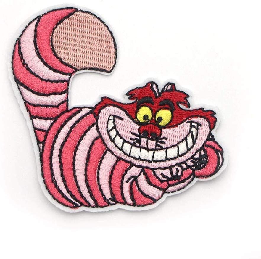 Vintage Pink Cat Alice in Wonderland Cloth Iron On Patches Size ONE SIZE - 1 Preview