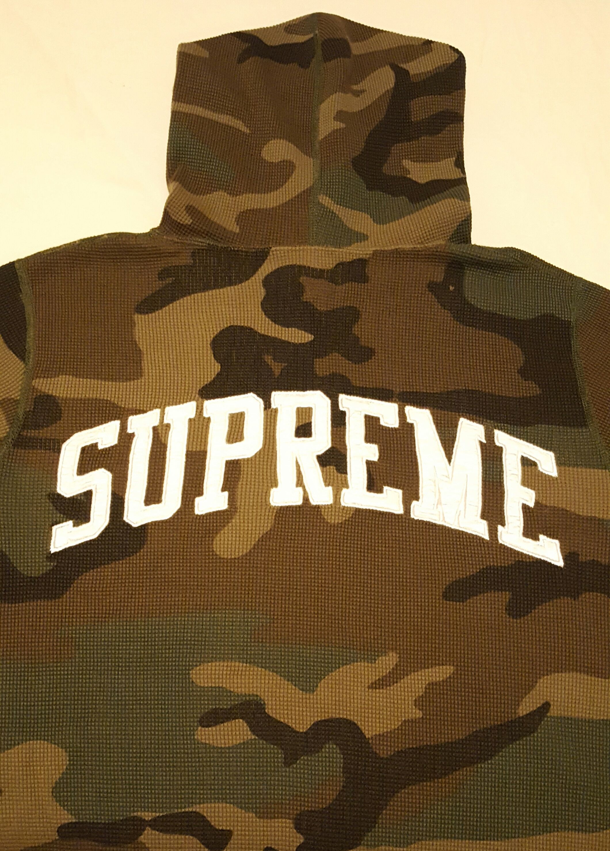 Supreme Supreme Hooded Waffle Thermal Woodland Camo Medium | Grailed