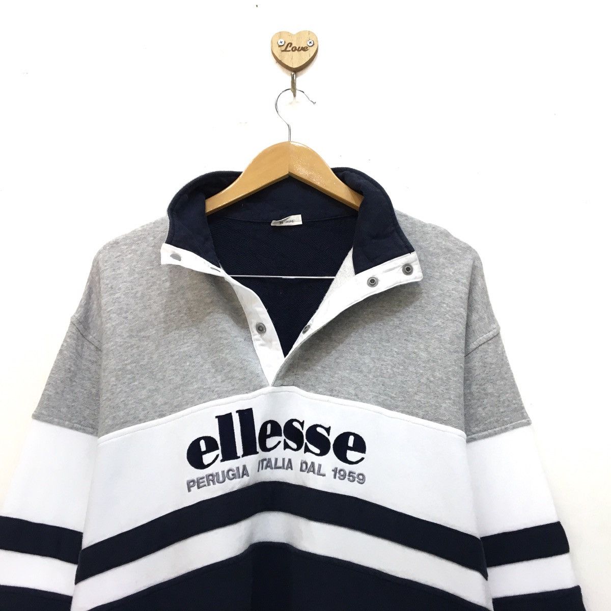 Ellesse Vintage 90s ELLESSE Half Button Long Sleeve Sweatshirt Size US M / EU 48-50 / 2 - 5 Thumbnail