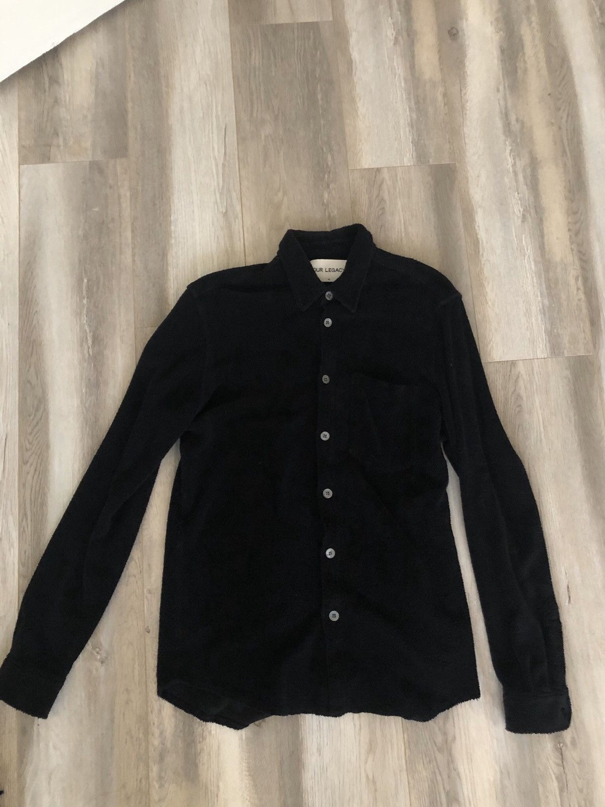 Our Legacy Our Legacy Heavy Terry Shirt - Black Size US S / EU 44-46 / 1 - 4 Thumbnail