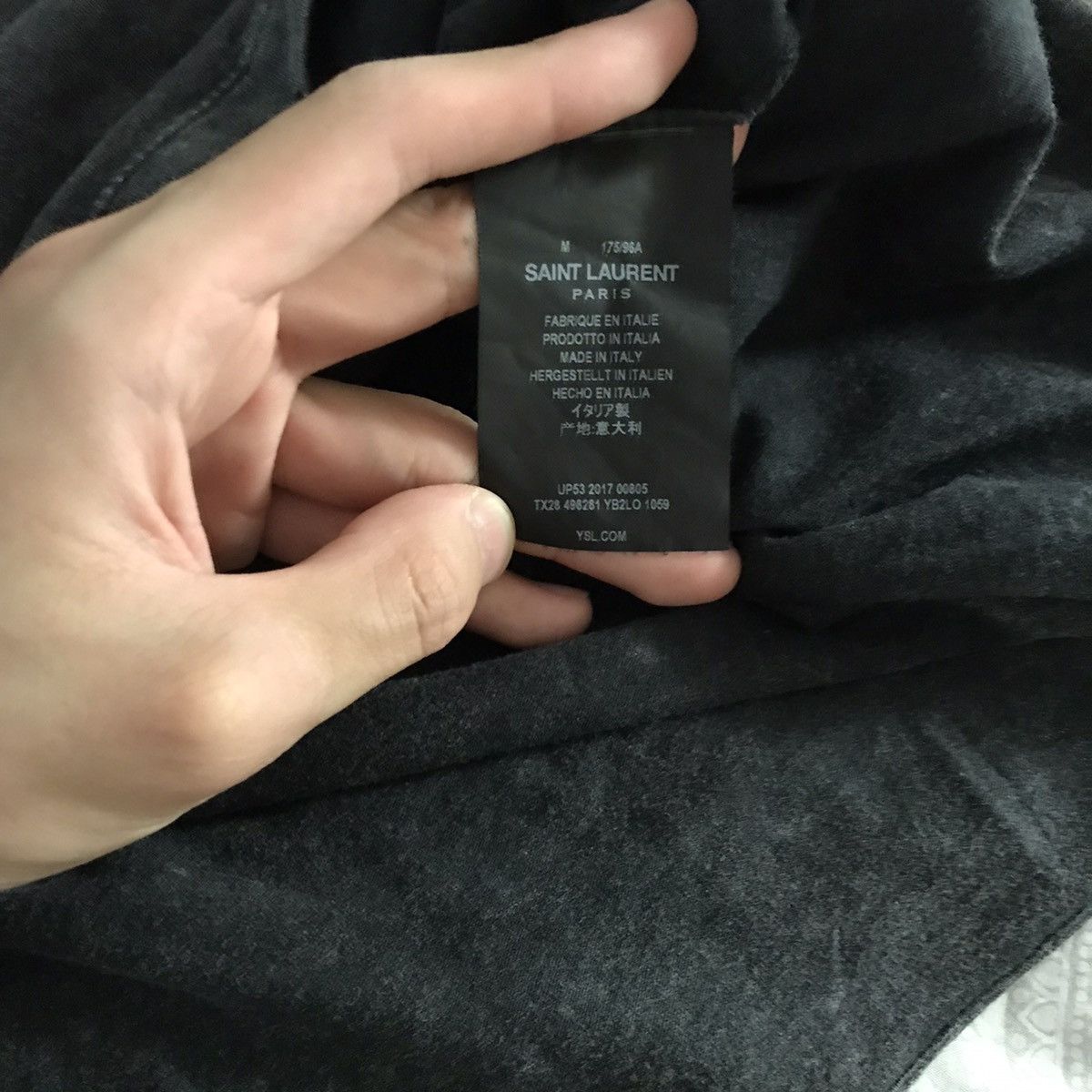 Saint Laurent Paris Saint Laurent Paris Grey Rive Gauche T shirt Size US M / EU 48-50 / 2 - 5 Thumbnail