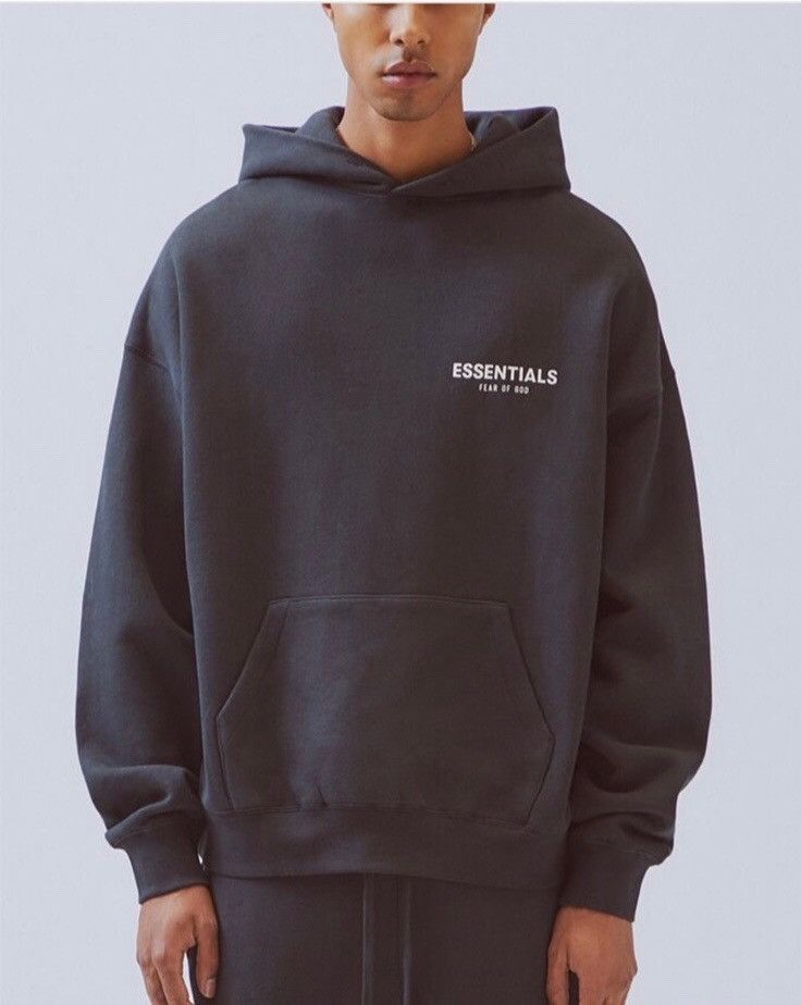 FOG Fear of God FOG Fear Of God Essentials Photo Hoodie Black Flowers Grailed