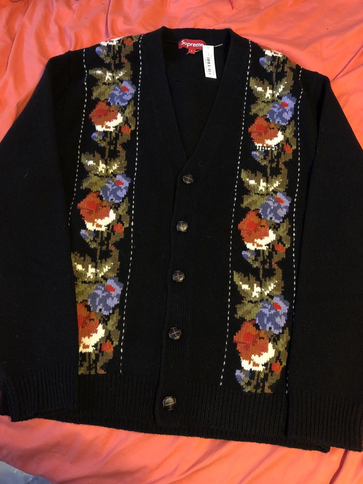 あすつく Supreme Floral stripe Stripe Floral Cardigan L メンズ