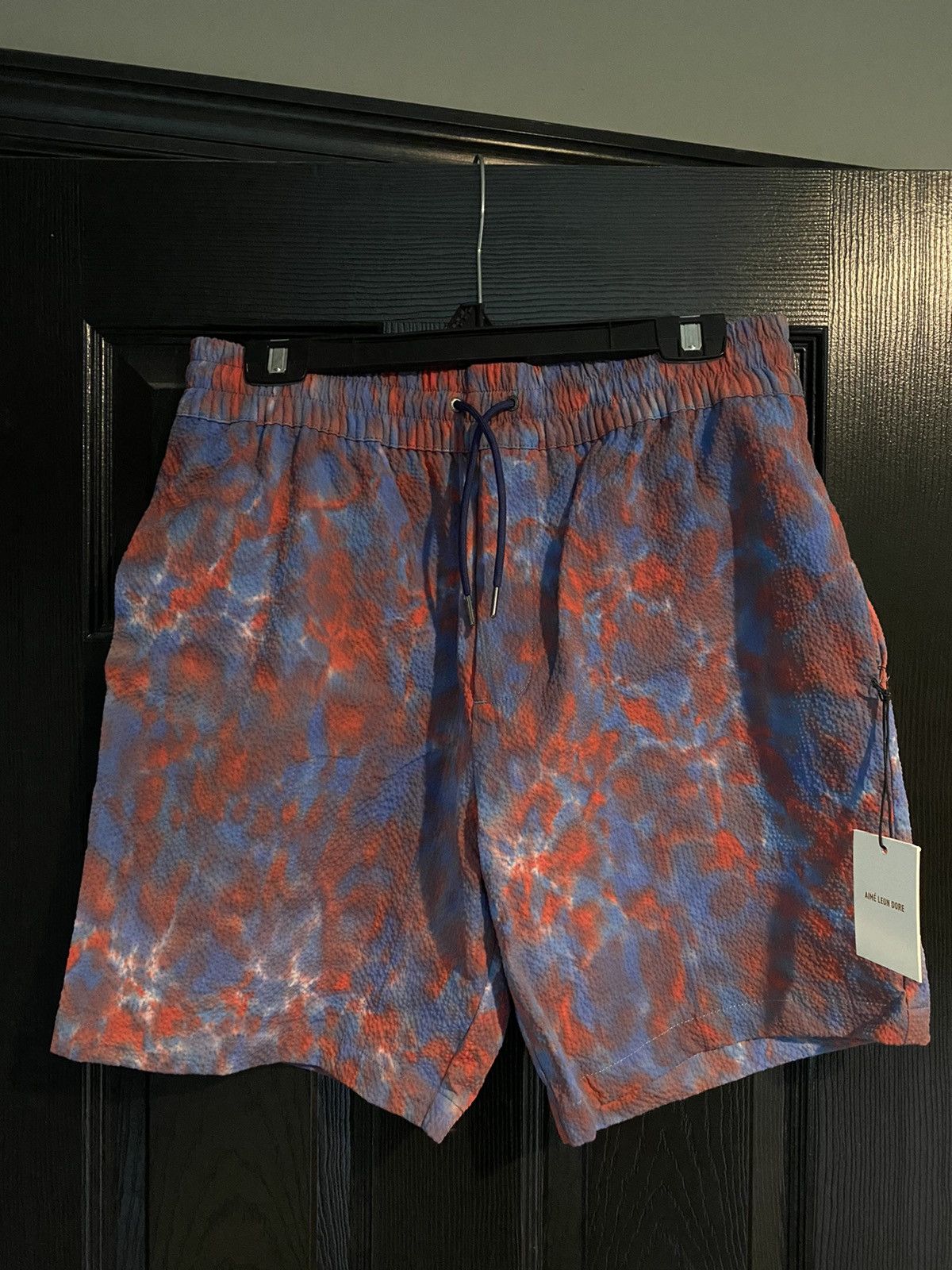 Aimé Leon Dore Red Tie Dye Leisure Shorts Size Medium