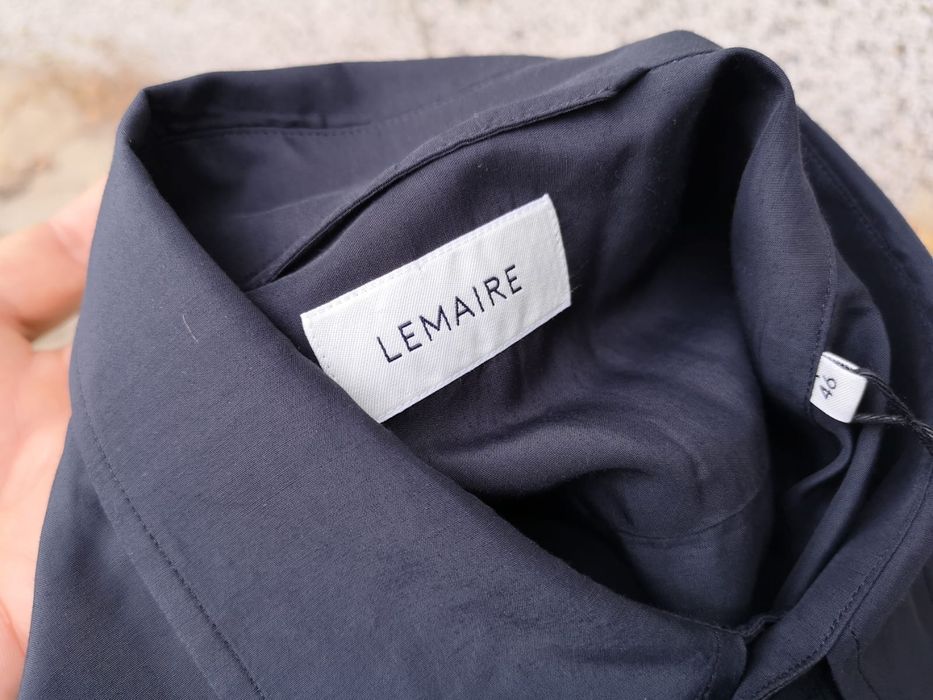 Lemaire LEMAIRE Black / Midnight Blue Military Satin Shirt | Grailed