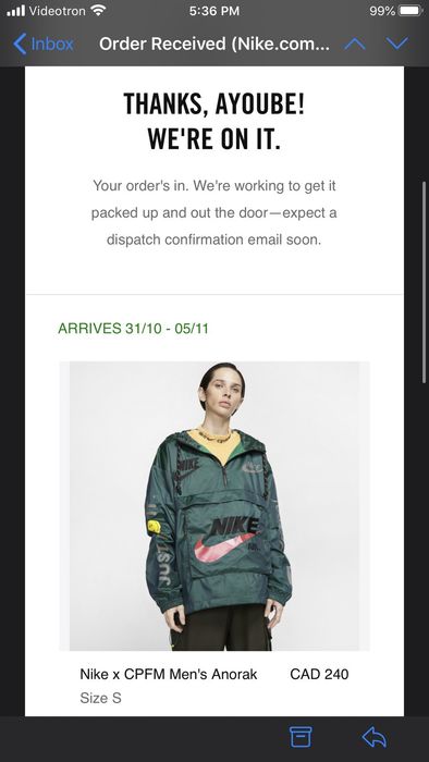 Nike CPFM Nike x Cactus Plant Flea Market Anorak Teal Size S | Grailed