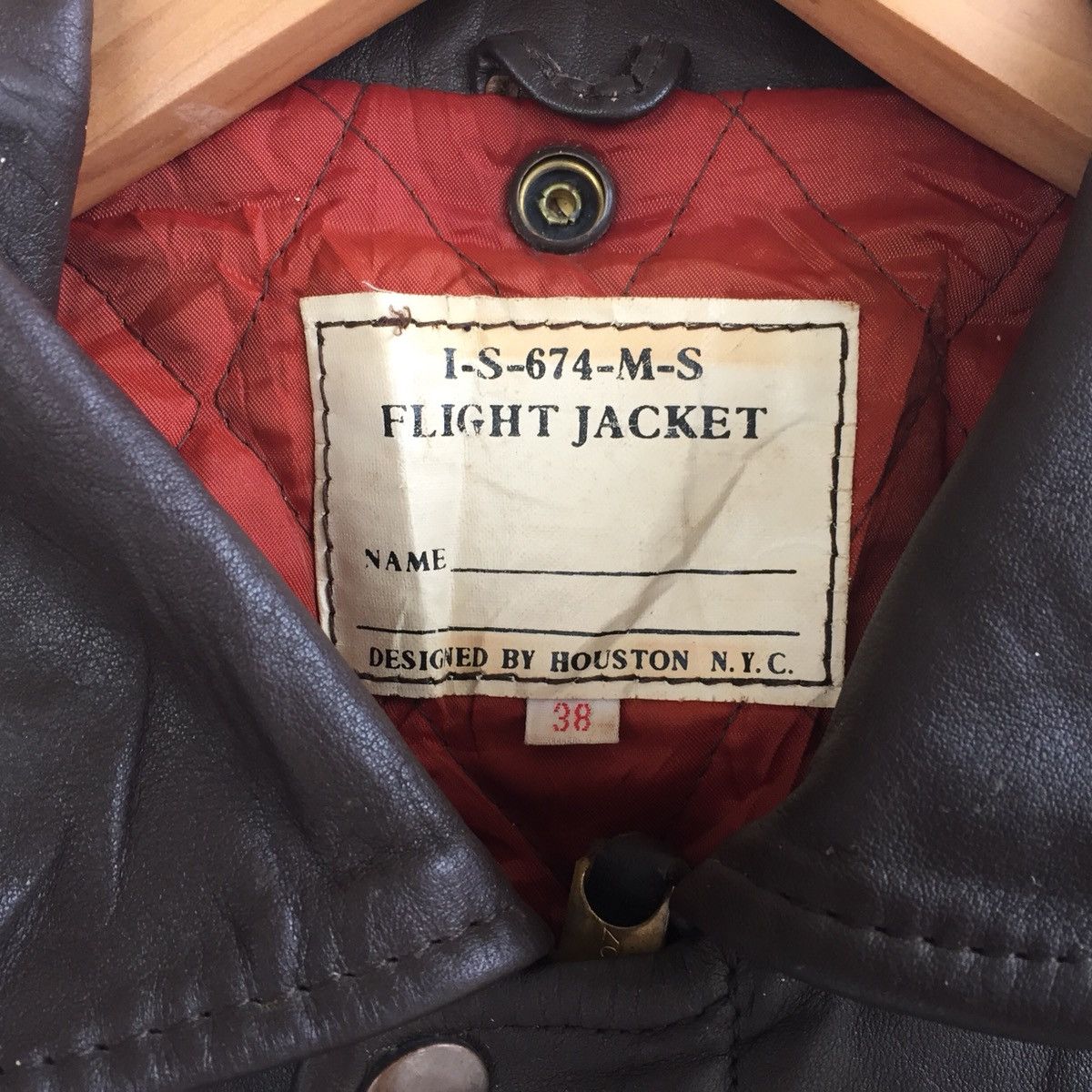 Japanese Brand × Vintage Japanese Brand Houston N.Y.C Leather Flight Jacket A-2 Size US M / EU 48-50 / 2 - 10 Thumbnail