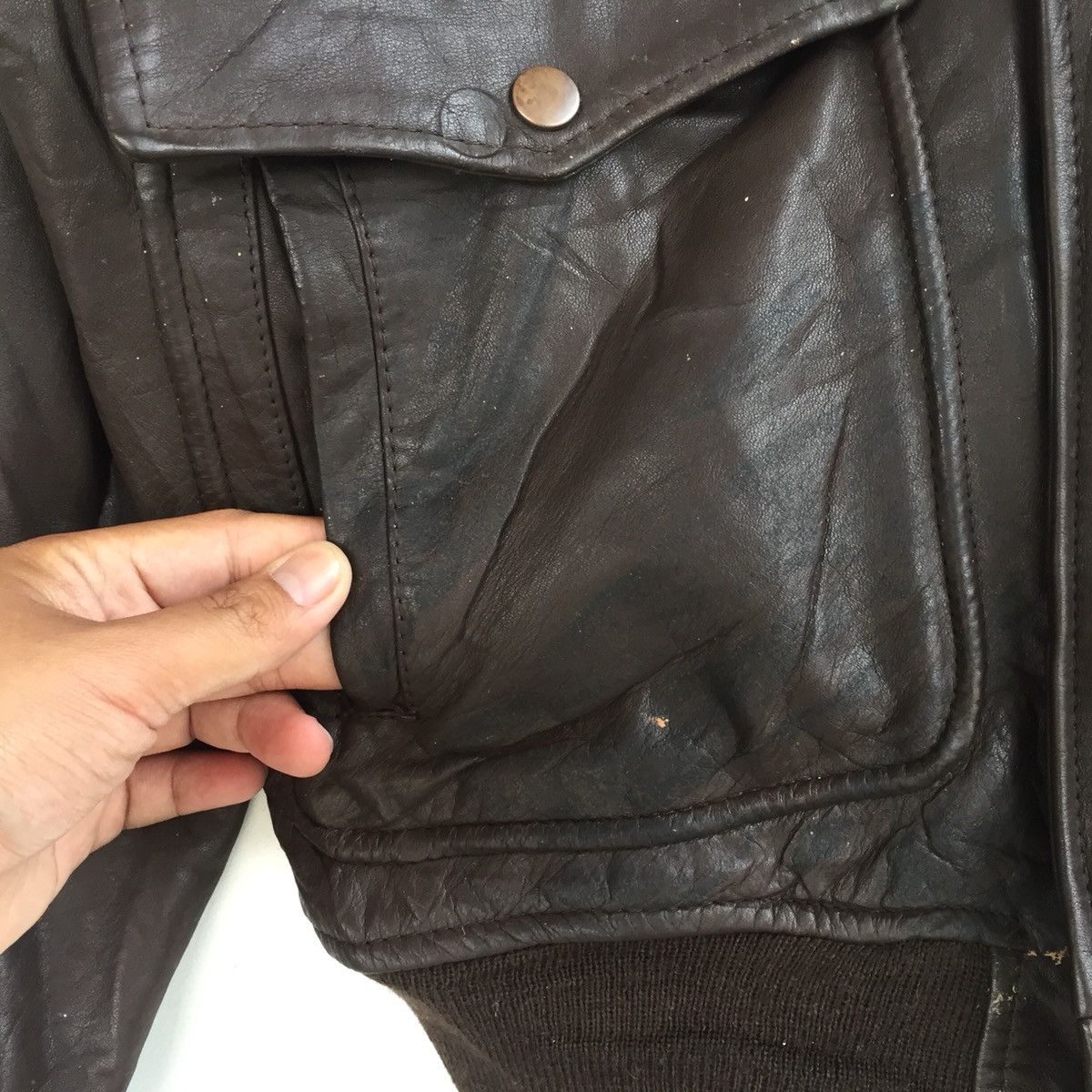 Japanese Brand × Vintage Japanese Brand Houston N.Y.C Leather Flight Jacket A-2 Size US M / EU 48-50 / 2 - 7 Thumbnail