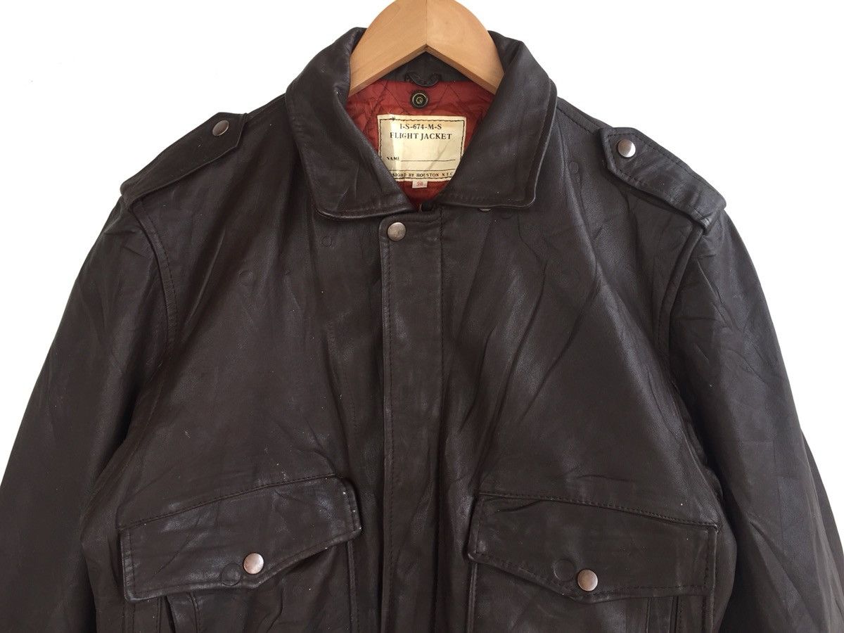 Japanese Brand × Vintage Japanese Brand Houston N.Y.C Leather Flight Jacket A-2 Size US M / EU 48-50 / 2 - 2 Thumbnail
