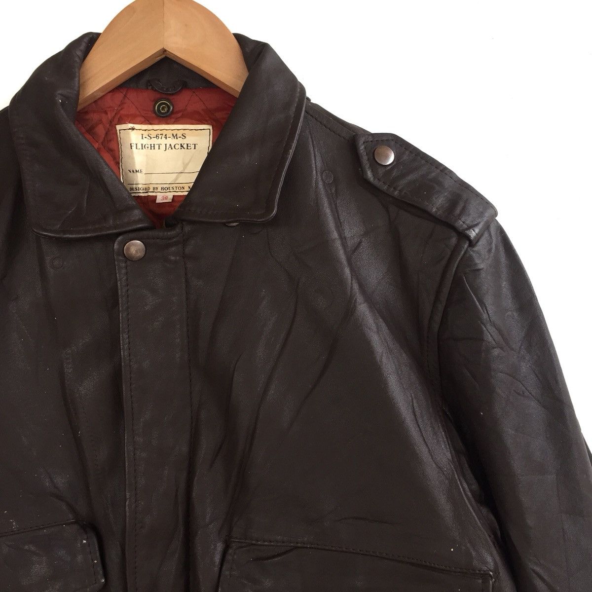 Japanese Brand × Vintage Japanese Brand Houston N.Y.C Leather Flight Jacket A-2 Size US M / EU 48-50 / 2 - 5 Thumbnail