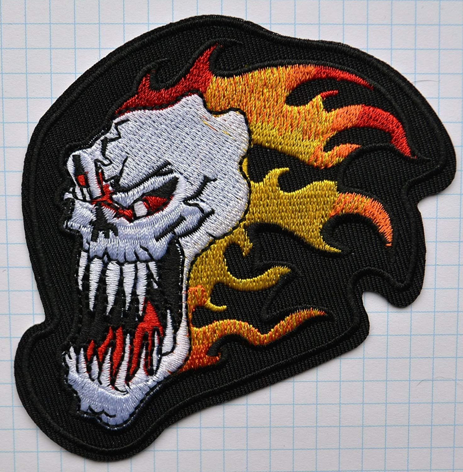 Handmade × Other × Vintage The Fire Skull Cloth Iron On Patches Size ONE SIZE - 1 Preview