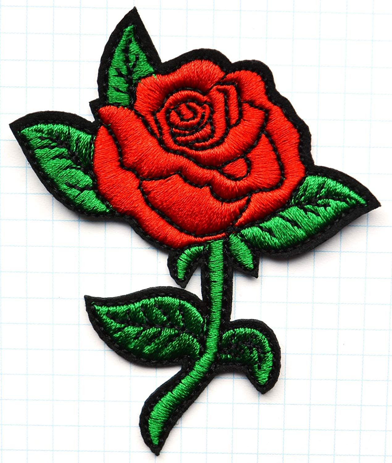 Handmade × Other × Vintage Flower Rose Embroidered Cloth Iron On Patches Appliques Size ONE SIZE - 1 Preview