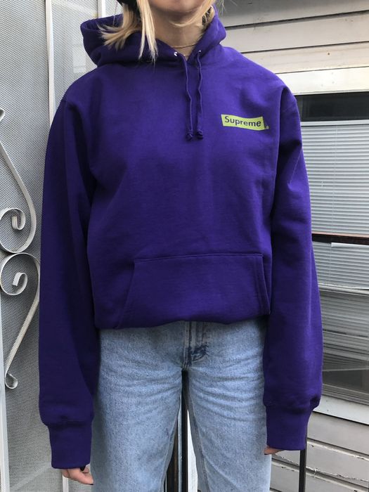 Supreme Supreme 19FW Stop Crying Hooded Sweatshirt Purple Size L