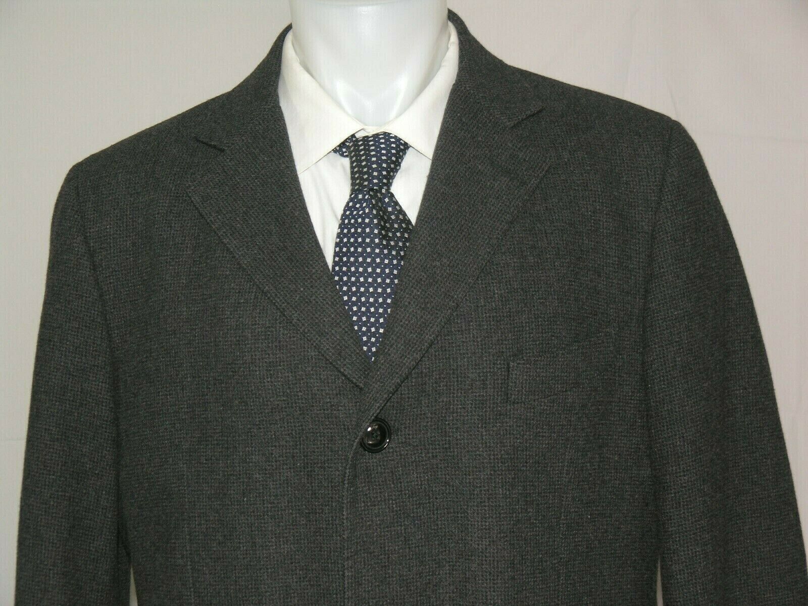 Fay Heavy Weight Charcoal Micro Check Three Button Overcoat XXL Size US XXL / EU 58 / 5 - 2 Preview