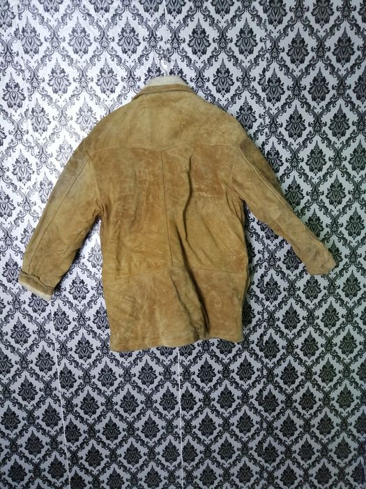 Leather Jacket Vintage Leather Craft Sherpa Coat Grailed