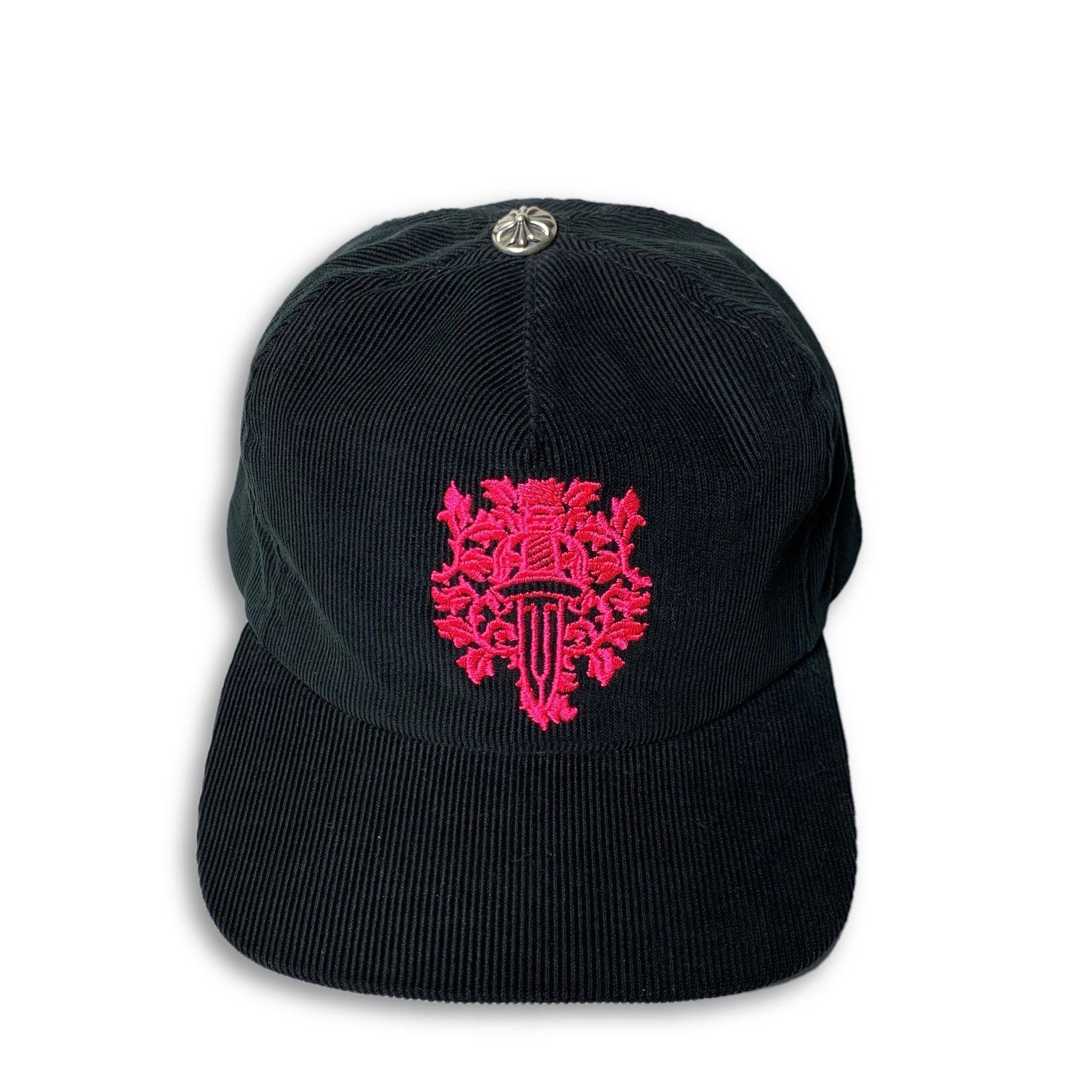 Chrome Hearts CHROME HEARTS DAGGER CORDUROY CAP HAT - NEON PINK | Grailed