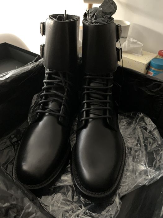 Hedi Slimane ysl slp Saint Laurent buckle combat ranger boots 42 ...