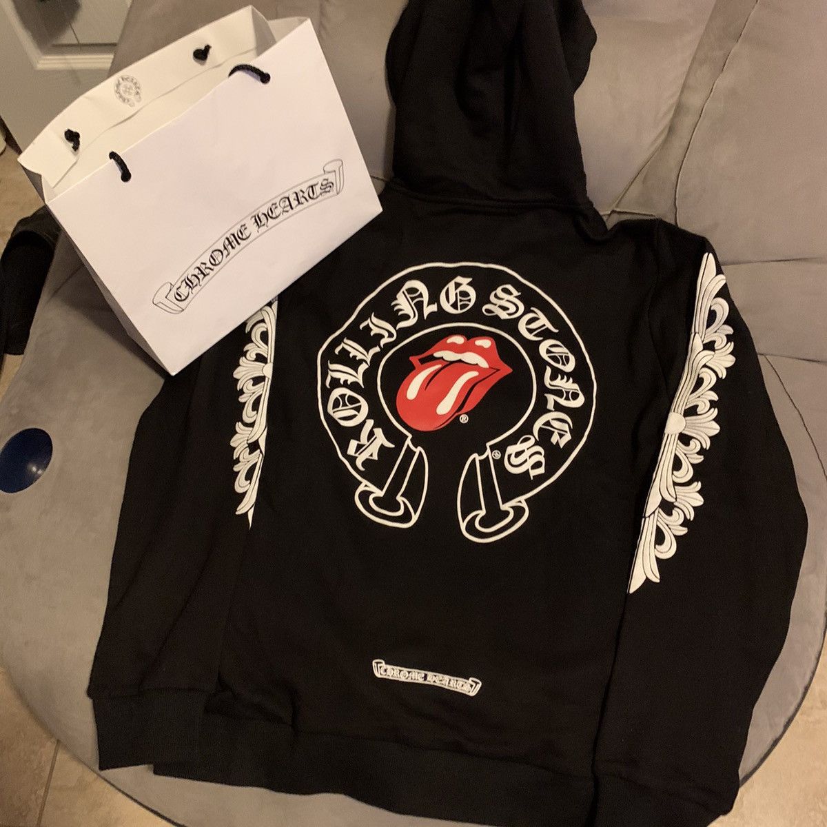 Chrome Hearts Chrome Hearts Rolling Stones Zip Up Hoodie Grailed 2884