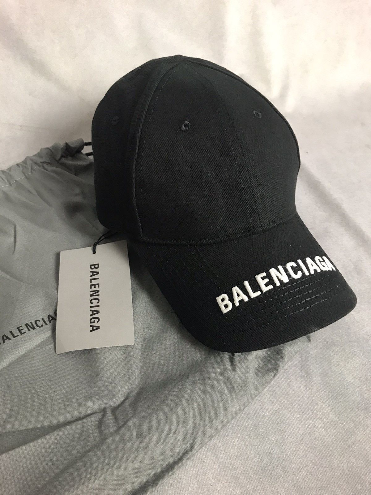 image of Balenciaga Logo Cap in Black, Men's