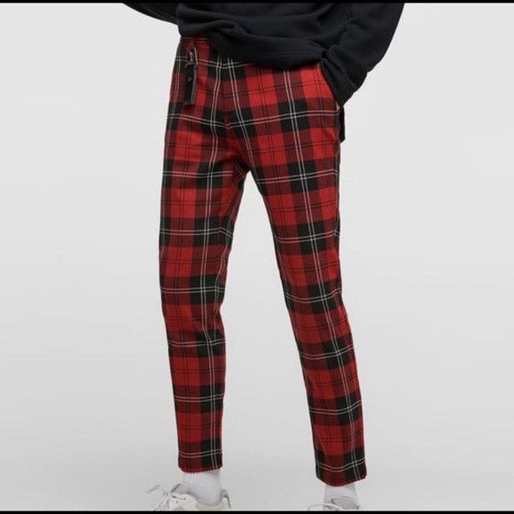 Zara Zara red plaid pants Grailed